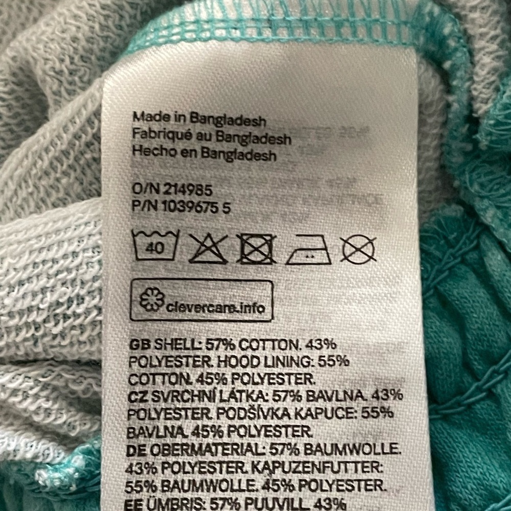 H&M Youth Teal and White Tie-Dye Sleeveless Top with hoodie Size: 8/10 - Picture 6 of 6